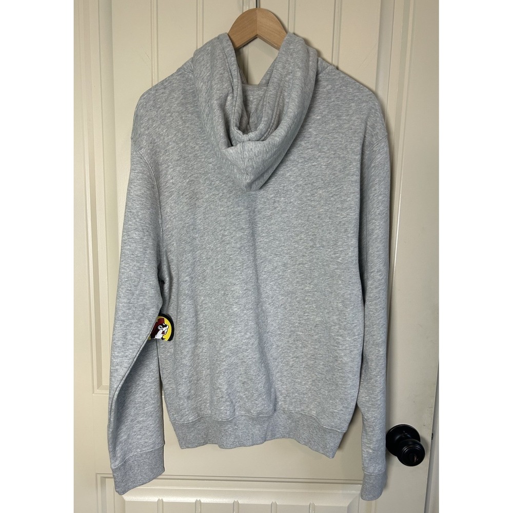 Buc-ees Hoodie Sweatshirt Unisex Sz M Grey Beaver Logo Bucees Buc-ee's Classic - Picture 2 of 8